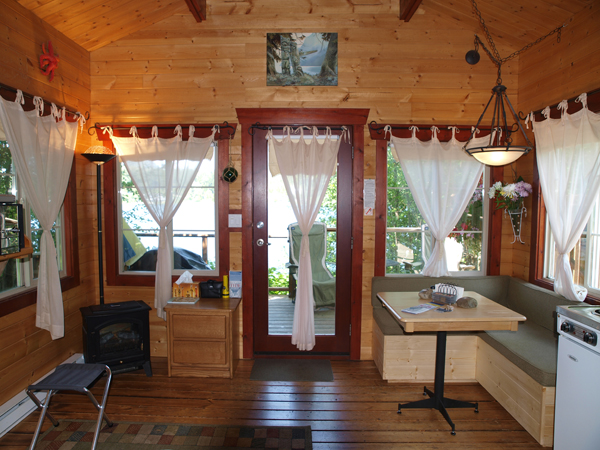 Cabin 1 facing east with door